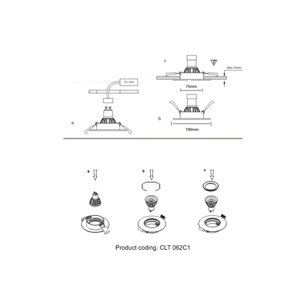 Встраиваемый светильник Crystal Lux CLT 062C1 BL