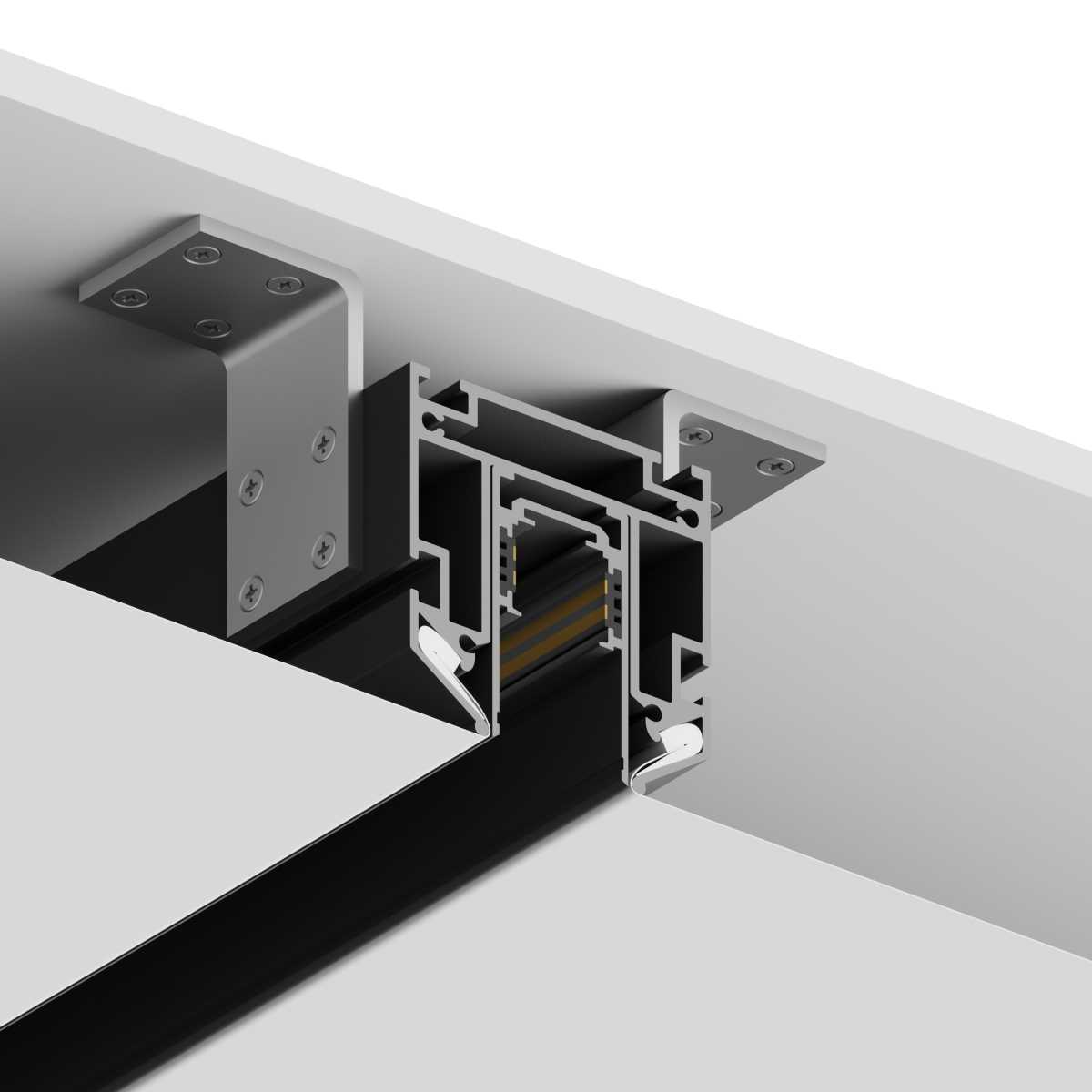 Шинопровод Hesby Lighting под натяжной потолок ElDeko, 48В-1м, чёрный HSBL_0072