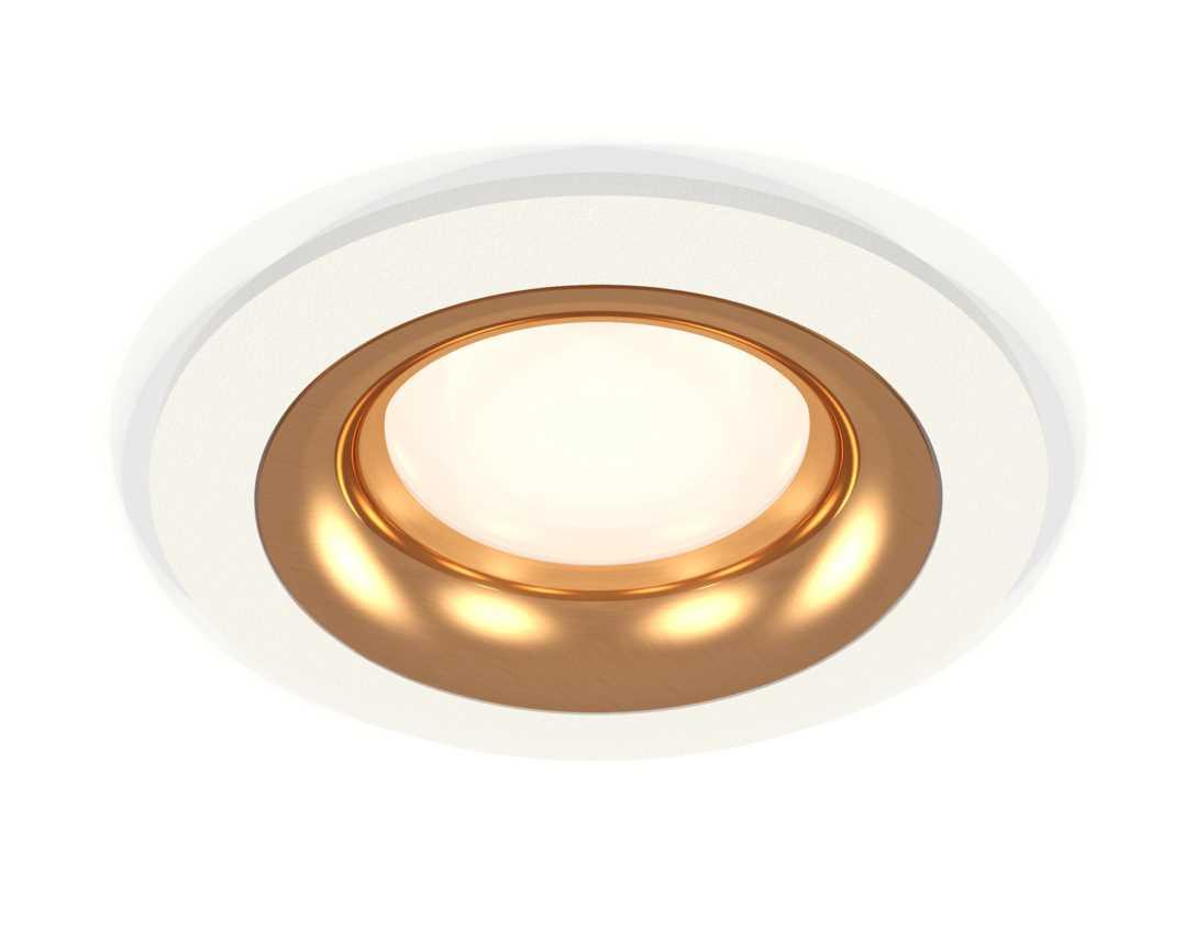 Комплект встраиваемого светильника Ambrella light Techno Spot XC7621005 SWH/PYG белый песок/золото желтое полированное (C7621, N7014)