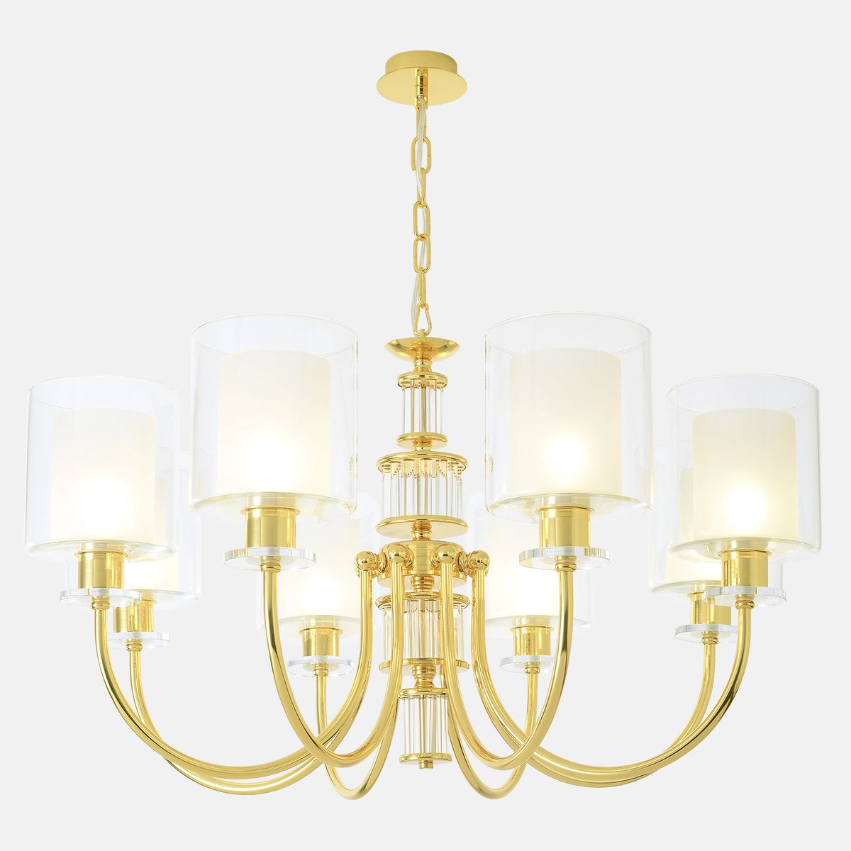 Подвесная люстра Crystal Lux ELENA SP8 GOLD