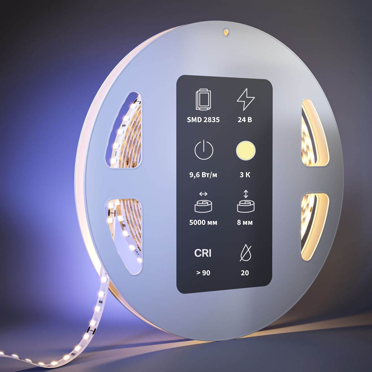 Светодиодная лента Maytoni 9,6W/m 128LED/m 2835SMD теплый белый 5M 201097