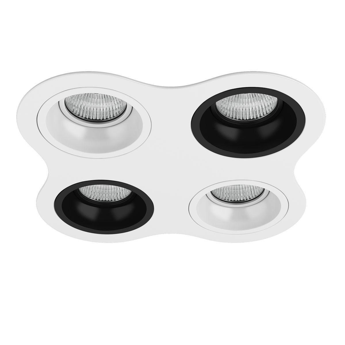 Комплект из светильников и рамки Lightstar Domino Round (214646+214606+214607+214606+214607) D64606070607