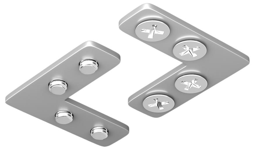 Соединитель угловой Hesby Lighting ElDeko для шинопровода под натяжной потолок, серебристый, 2 шт HSBL_0075