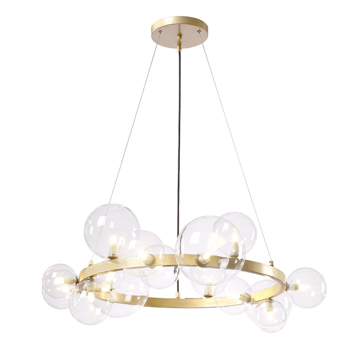 Подвесная люстра Crystal Lux Agata SP15 V2 Gold/Transparente