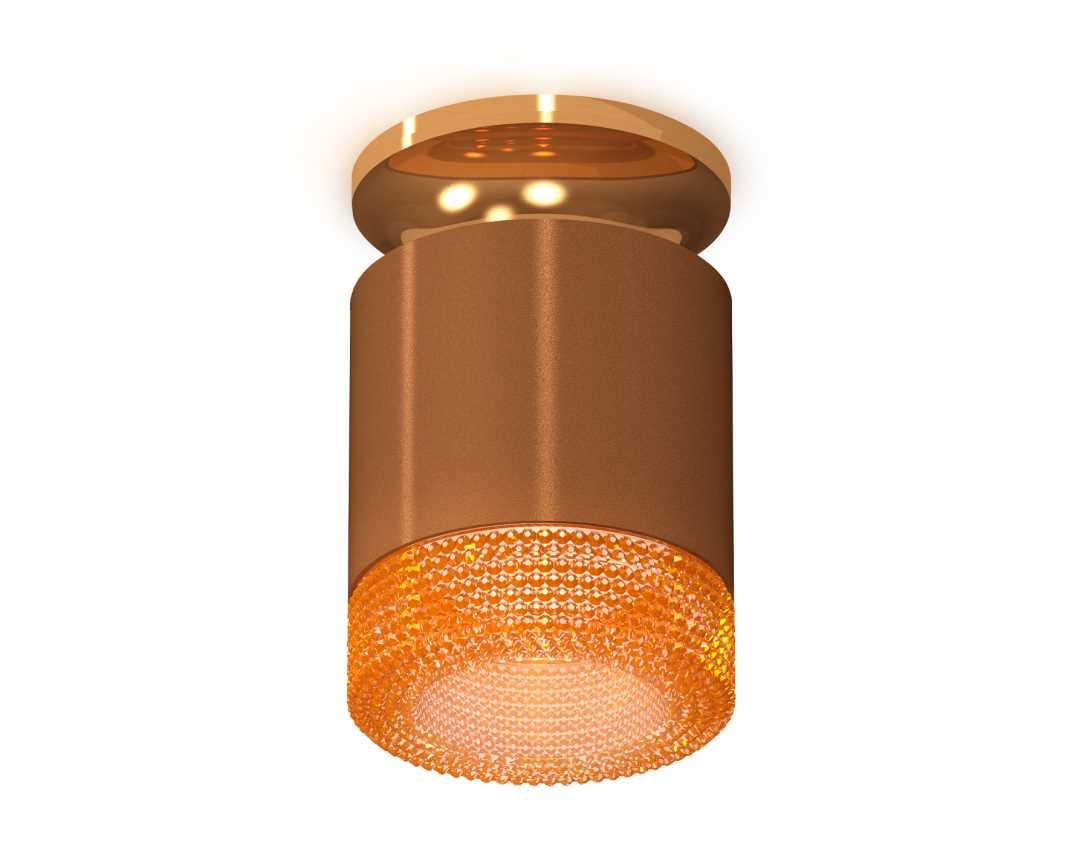 Комплект накладного светильника Ambrella light Techno Spot XS7404122 SCF/PYG/CF кофе песок/золото желтое полированное/кофе (N7929, C7404, N7195)