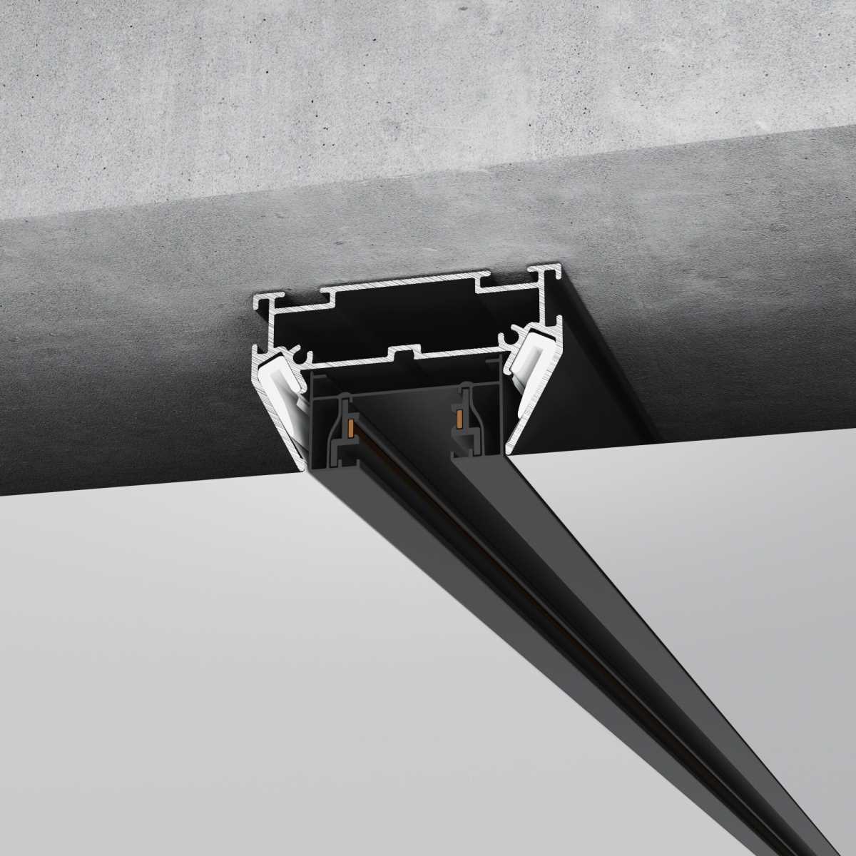 Алюминиевый профиль для монтажа в натяжной потолок однофазного шинопровода черный (2м) Elektrostandard a070478