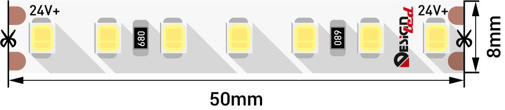 Светодиодная влагозащищенная лента DesignLed 14,4W/m 140LED/m 2835SMD теплый белый 5M 006608