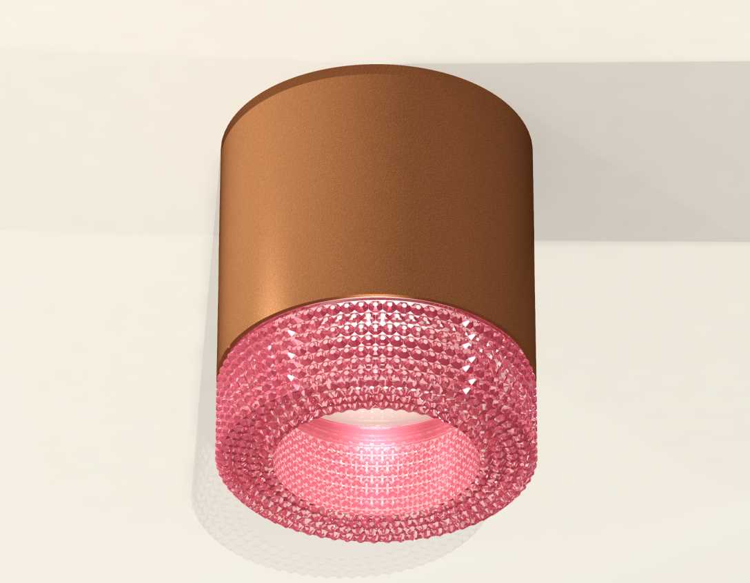 Комплект накладного светильника Ambrella light Techno Spot XS7404030 SCF/PI кофе песок/розовый (C7404, N7193)