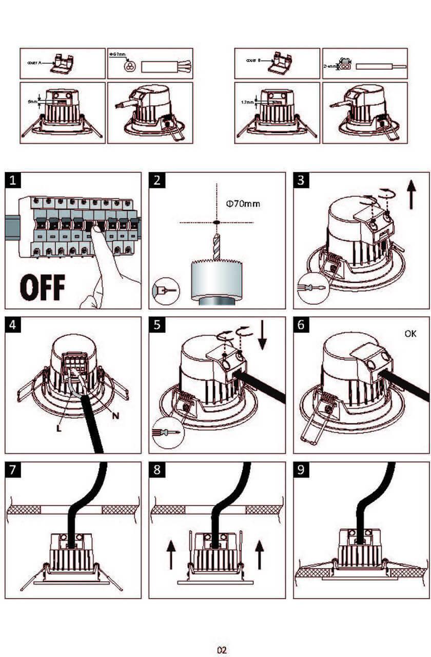Встраиваемый светодиодный светильник Lucide Inky Led 22970/18/99