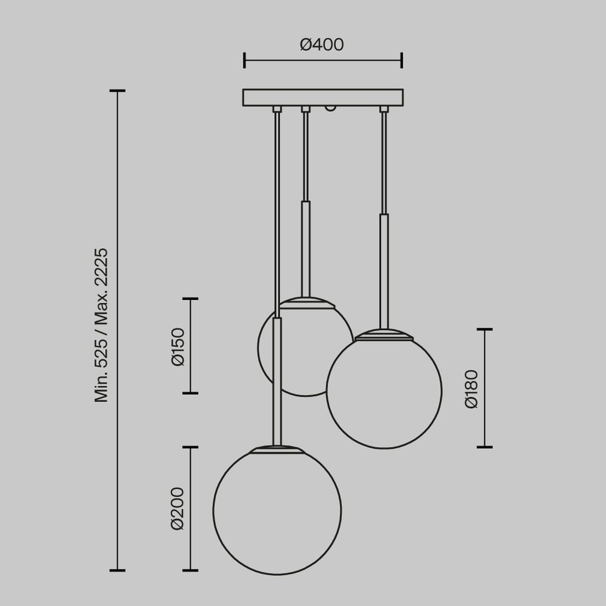 Подвесной светильник Maytoni Basic form MOD321PL-03G1