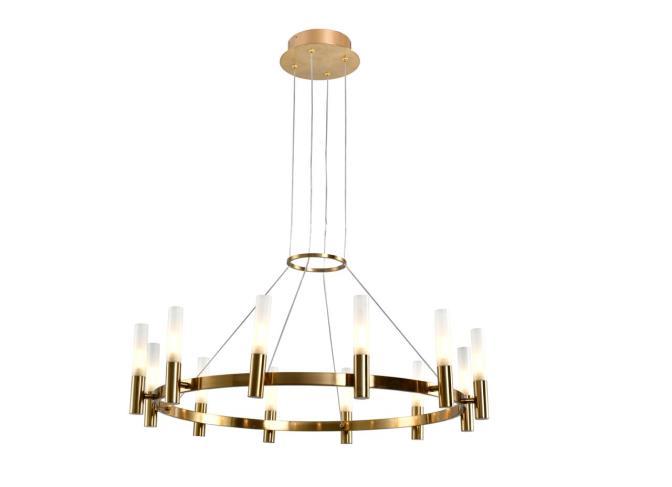 Люстра подвесная Alfa Light F3924-72 brass 12*G9 D80*H15 0