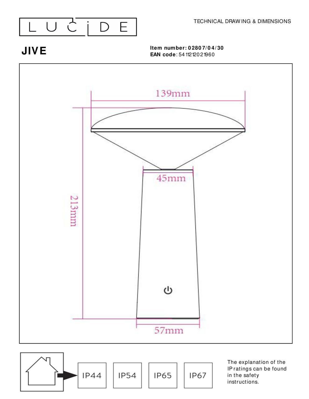 Уличный светодиодный светильник Lucide Jive 02807/04/30